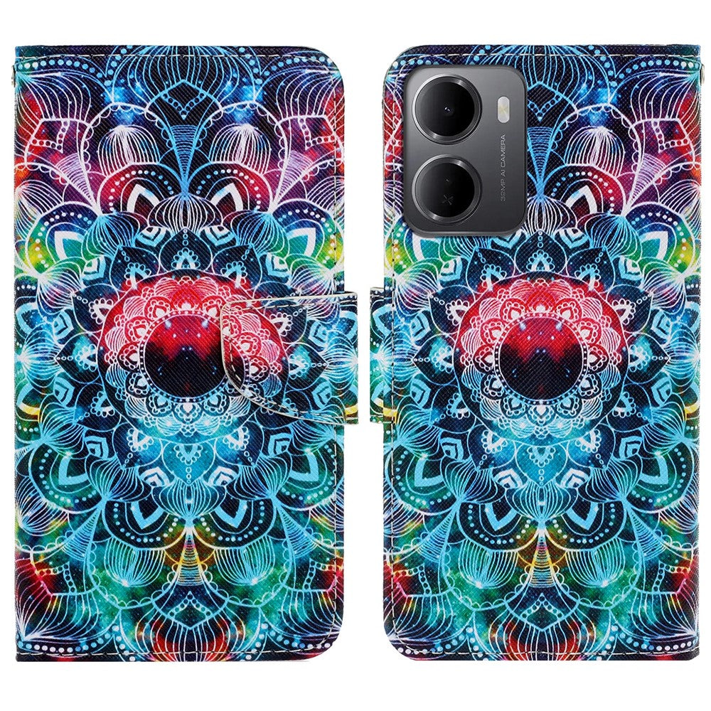 For Xiaomi Redmi 15a 5G Case Pattern Printing Protective Leather Folio Phone Cover with Wrist Strap