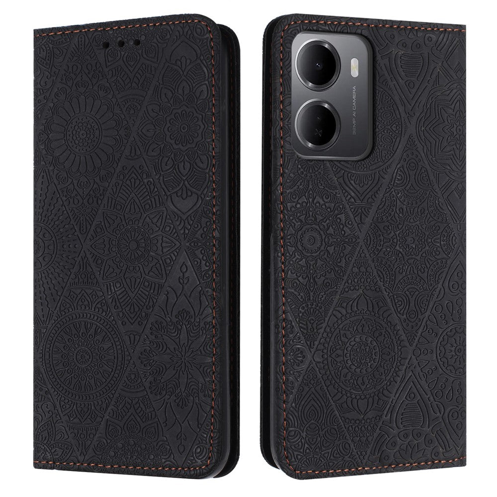 For Xiaomi Redmi 15a 5G Case Imprinted Flower Wallet Stand Leather Phone Cover