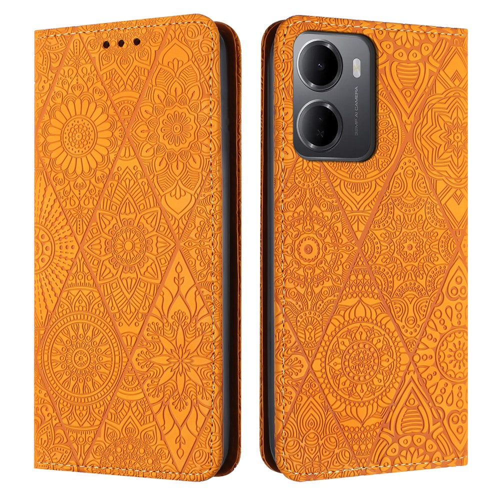 For Xiaomi Redmi 15a 5G Case Imprinted Flower Wallet Stand Leather Phone Cover