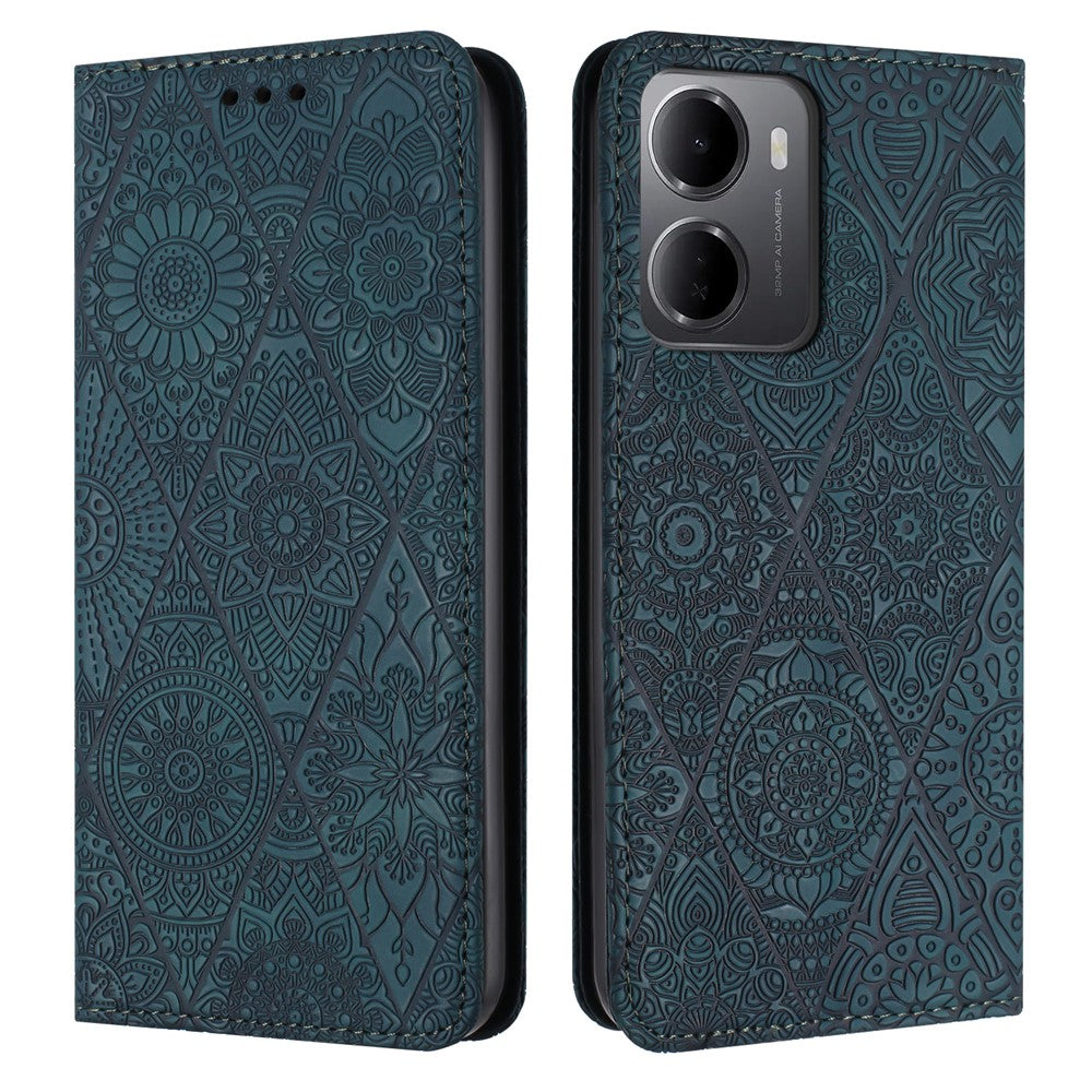 For Xiaomi Redmi 15a 5G Case Imprinted Flower Wallet Stand Leather Phone Cover