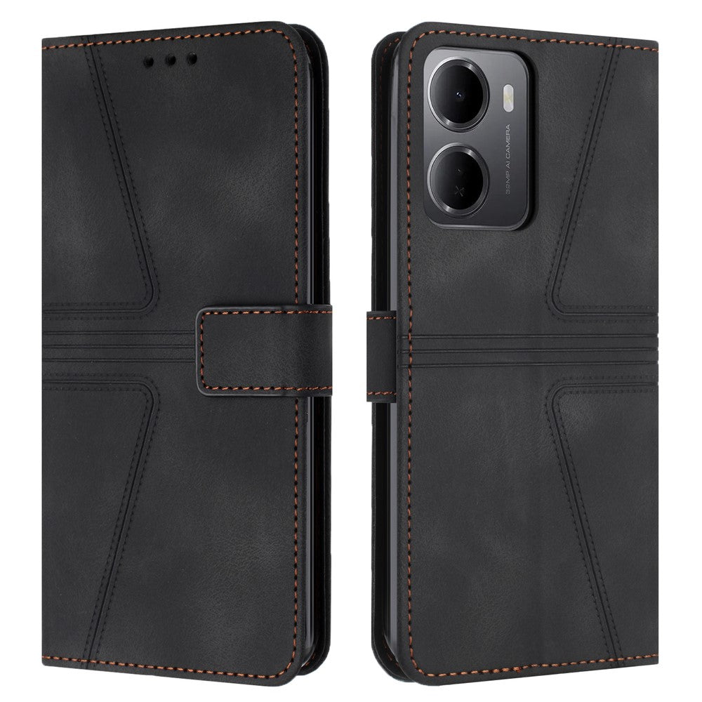 For Xiaomi Redmi 15a 5G Case Triangle Imprinted Anti-Scratch PU Leather Phone Wallet Cover