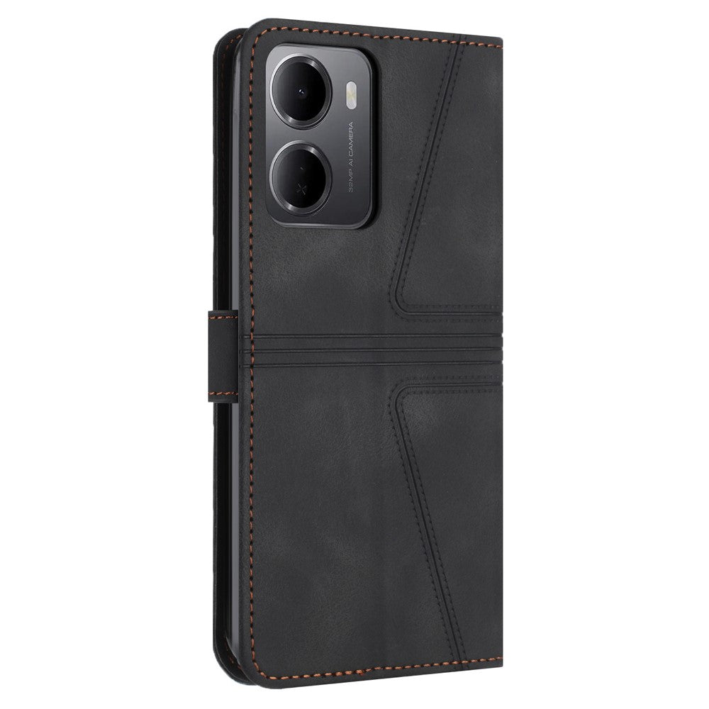 For Xiaomi Redmi 15a 5G Case Triangle Imprinted Anti-Scratch PU Leather Phone Wallet Cover