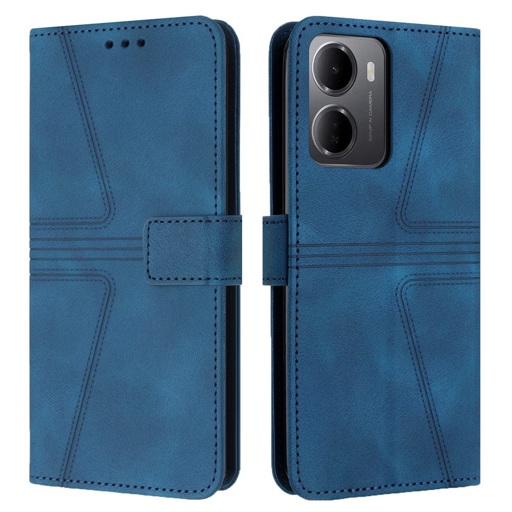 For Xiaomi Redmi 15a 5G Case Triangle Imprinted Anti-Scratch PU Leather Phone Wallet Cover