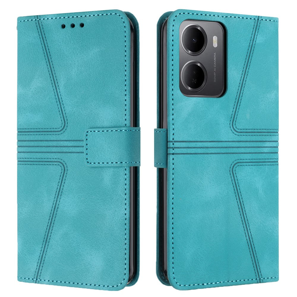 For Xiaomi Redmi 15a 5G Case Triangle Imprinted Anti-Scratch PU Leather Phone Wallet Cover