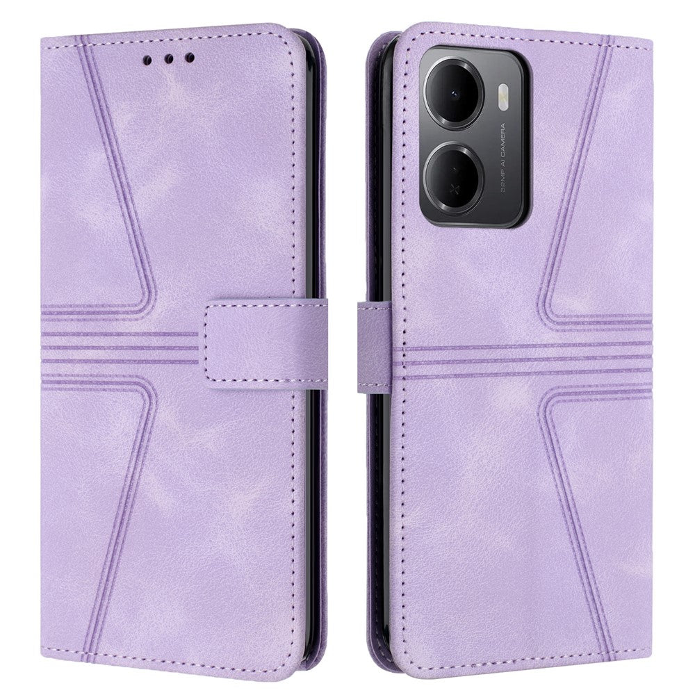 For Xiaomi Redmi 15a 5G Case Triangle Imprinted Anti-Scratch PU Leather Phone Wallet Cover