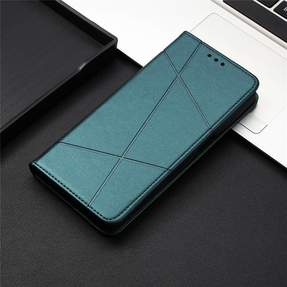For Xiaomi Redmi 15a 5G Wallet Case Line Imprinted Leather Stand Phone Cover with Wrist Strap