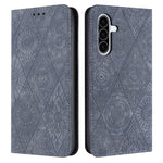 Samsung Galaxy A27 5G-skal med tryckt blommigt plånboksfodral i läder med mobilklistermärke