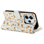 Leather Case For Xiaomi Redmi Note 14 5G  /  Poco M7 Pro 5G Rhombic Floral Pattern Zipper Wallet Phone Cover with Wrist Strap   /   Shoulder Strap