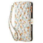 Leather Case For Xiaomi Redmi Note 14 Pro 5G  /  Poco X7 5G  /  Redmi Note 14 Pro+ 5G Rhombic Floral Pattern Zipper Wallet Phone Cover with Wrist Strap   /   Shoulder Strap