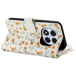 Leather Case For Xiaomi Redmi Note 14 Pro 5G  /  Poco X7 5G  /  Redmi Note 14 Pro+ 5G Rhombic Floral Pattern Zipper Wallet Phone Cover with Wrist Strap   /   Shoulder Strap