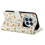 Leather Case For Xiaomi Redmi Note 15 4G (Global)  /  Redmi Note 15 5G (Global)  /  Poco M8 5G Rhombic Floral Pattern Zipper Wallet Phone Cover with Wrist Strap   /   Shoulder Strap