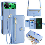 For Huawei nova 15 Ultra 5G Leather Case Zipper Pocket Wallet Phone Cover with 2 Straps