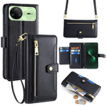 For Huawei nova 15 Pro 5G Leather Case Zipper Pocket Wallet Phone Cover with 2 Straps