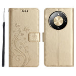 For Honor X70 5G  /  X9d 5G  /  Magic8 Lite 5G Leather Wallet Case Butterfly Flower Imprinted Phone Cover with Strap