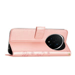 For Honor Magic8 Pro 5G Leather Wallet Case Butterfly Flower Imprinted Phone Cover with Strap