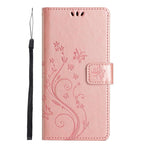 For Honor Magic8 Pro 5G Leather Wallet Case Butterfly Flower Imprinted Phone Cover with Strap