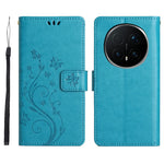 For Honor Magic8 Pro 5G Leather Wallet Case Butterfly Flower Imprinted Phone Cover with Strap