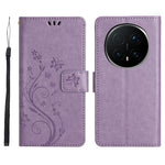 For Honor Magic8 Pro 5G Leather Wallet Case Butterfly Flower Imprinted Phone Cover with Strap