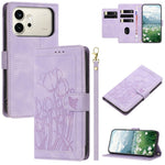 For Honor 600 5G Case Tulip Leather Phone Cover with 5 Card Slots Wallet