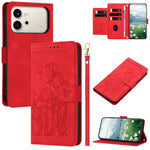 For Honor 600 5G Case Tulip Leather Phone Cover with 5 Card Slots Wallet