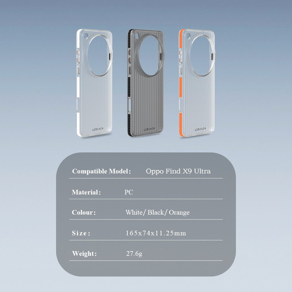 LEREACH TOC Series for Oppo Find X9 Ultra 5G Case Flowing Grid PC Phone Cover