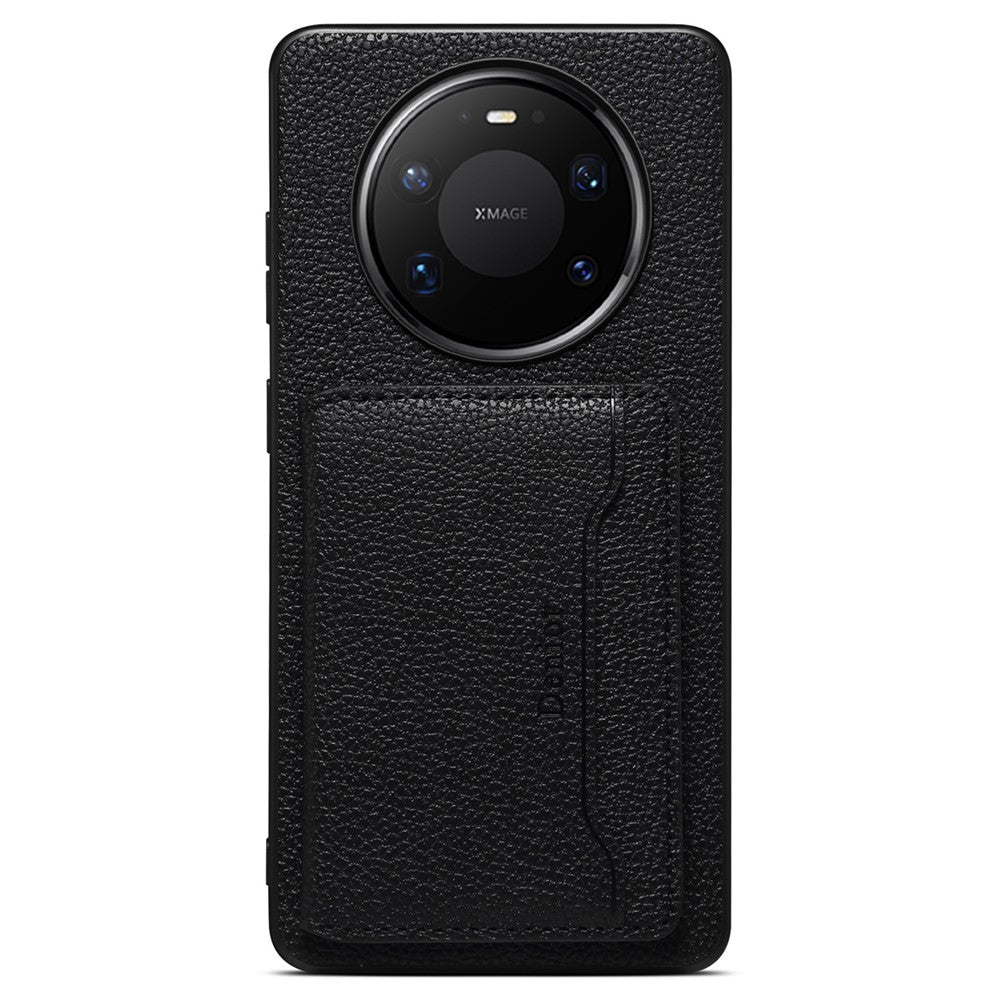 DENIOR D30 For Huawei Mate 80 / Mate 80 Pro Magnetic Case Detachable Card Holder Kickstand Litchi Texture Leather Back Phone Cover