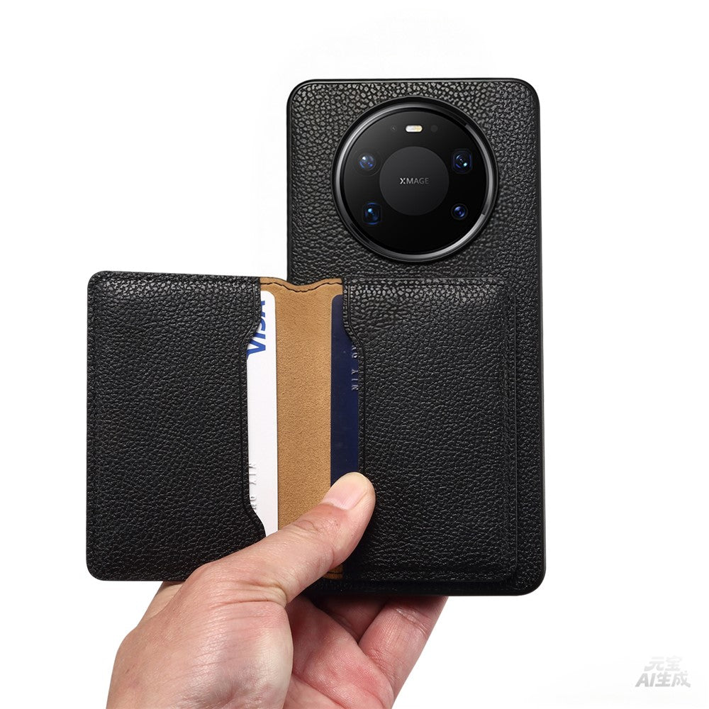 DENIOR D30 For Huawei Mate 80 / Mate 80 Pro Magnetic Case Detachable Card Holder Kickstand Litchi Texture Leather Back Phone Cover