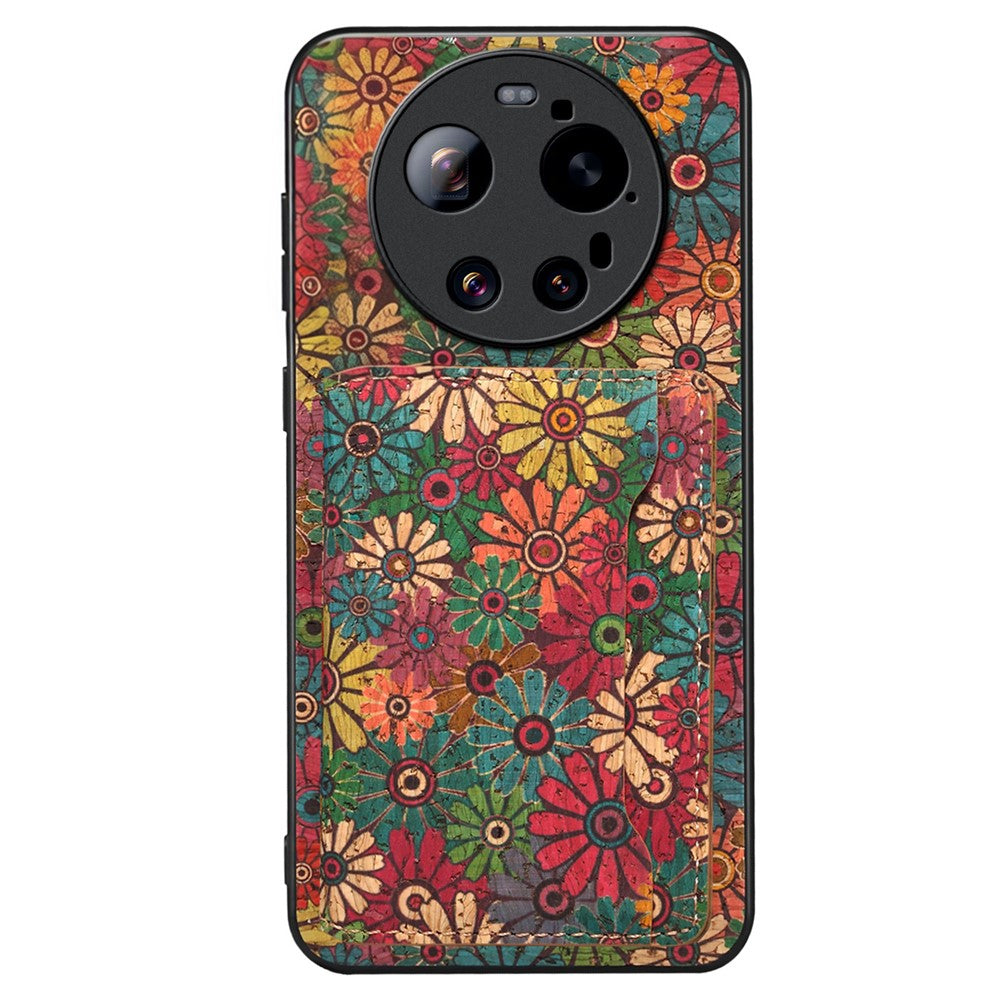 For Xiaomi 17 Ultra 5G Magnetic Case Floral Pattern PU Leather TPU Phone Cover with Detachable Card Holder