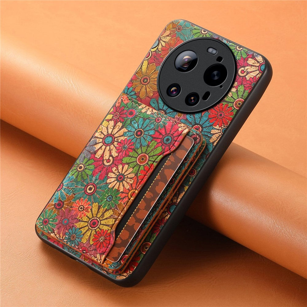 For Xiaomi 17 Ultra 5G Magnetic Case Floral Pattern PU Leather TPU Phone Cover with Detachable Card Holder