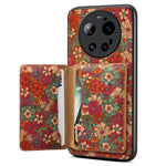 Xiaomi 17 Ultra 5G Magnetiskt Skal Blommönster PU-läder TPU mobilskal med Avtagbar Korthållare
