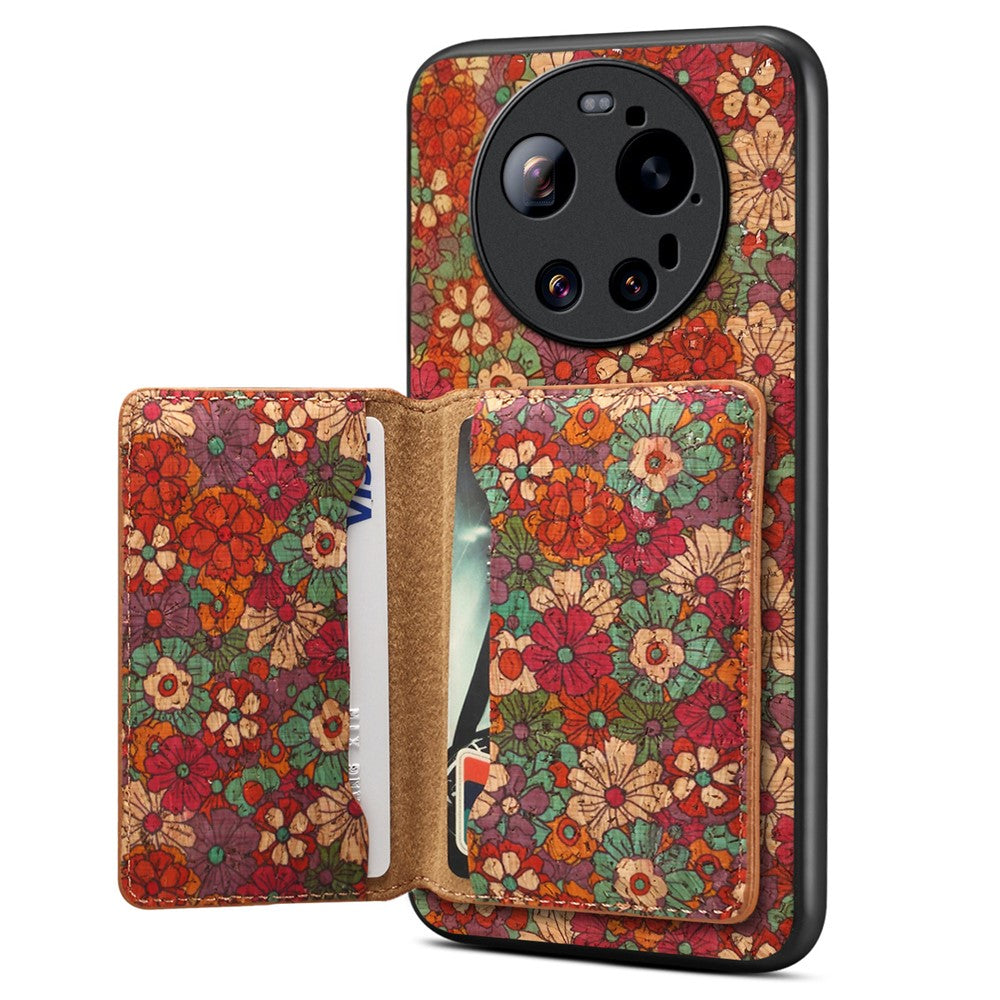 For Xiaomi 17 Ultra 5G Magnetic Case Floral Pattern PU Leather TPU Phone Cover with Detachable Card Holder