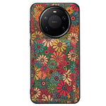 For Huawei Mate 80 Pro Max Magnetic Case Floral Pattern PU Leather TPU Phone Cover with Detachable Card Holder