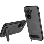 WANLONFENG for Xiaomi Redmi A5 NFC (EU) (173.45mm) QT Series Magnetic Case Kickstand Carbon Fiber Texture PC TPU Phone Cover