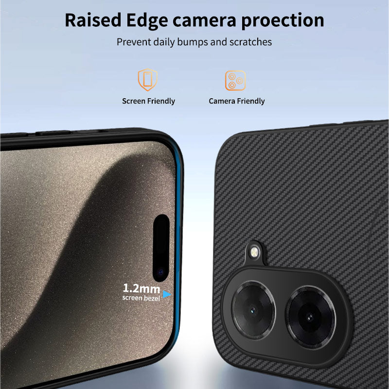 WANLONFENG til Xiaomi Redmi A5 NFC (EU) (173,45 mm), magnetisk TQ-serieetui med kulfiberstruktur, PC TPU-mobilcover
