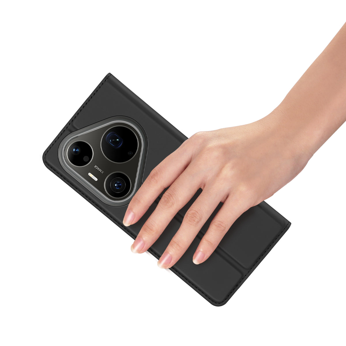DUX DUCIS för Huawei Pura 90s Pro Max / Pura 90 Pro Max-skal Skin Pro-serien Läder Stativfodral Korthållare