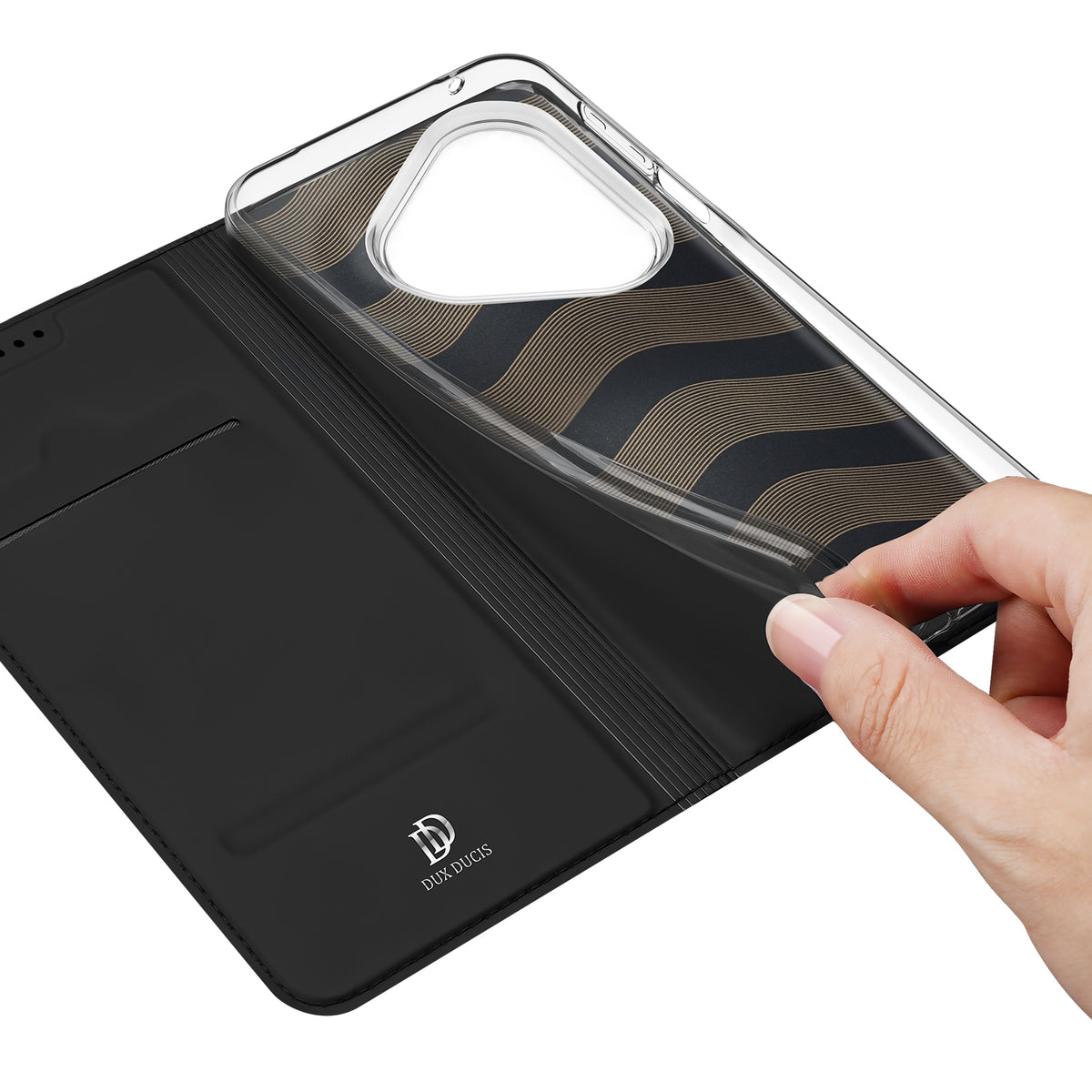 DUX DUCIS-cover til Huawei Pura 90s Pro / Pura 90 Pro, Skin Pro-serien, lædercover med stativ og kortholder