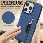 HGUANCASE iPhone 16 Pro Max Vintageskal i Läder - Blå