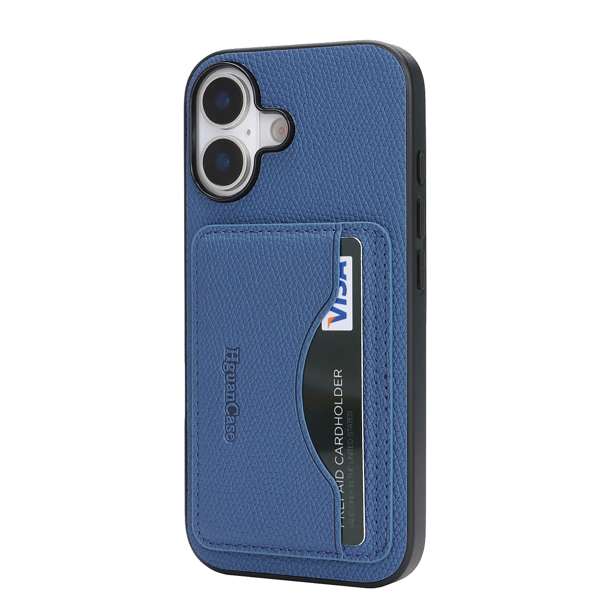 HGUANCASE iPhone 17 Vintageskal i Läder med Korthållare - Blå