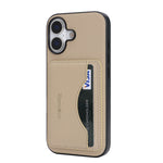 HGUANCASE iPhone 17 Vintageskal i Läder med Korthållare - Aprikos