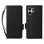 For Honor X6d 5G / Play 60A 5G Case Litchi Texture Wallet Leather Phone Cover with Wrist Strap