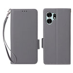 For Honor X6d 5G / Play 60A 5G Case Litchi Texture Wallet Leather Phone Cover with Wrist Strap