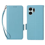 For Honor X6d 5G / Play 60A 5G Case Litchi Texture Wallet Leather Phone Cover with Wrist Strap