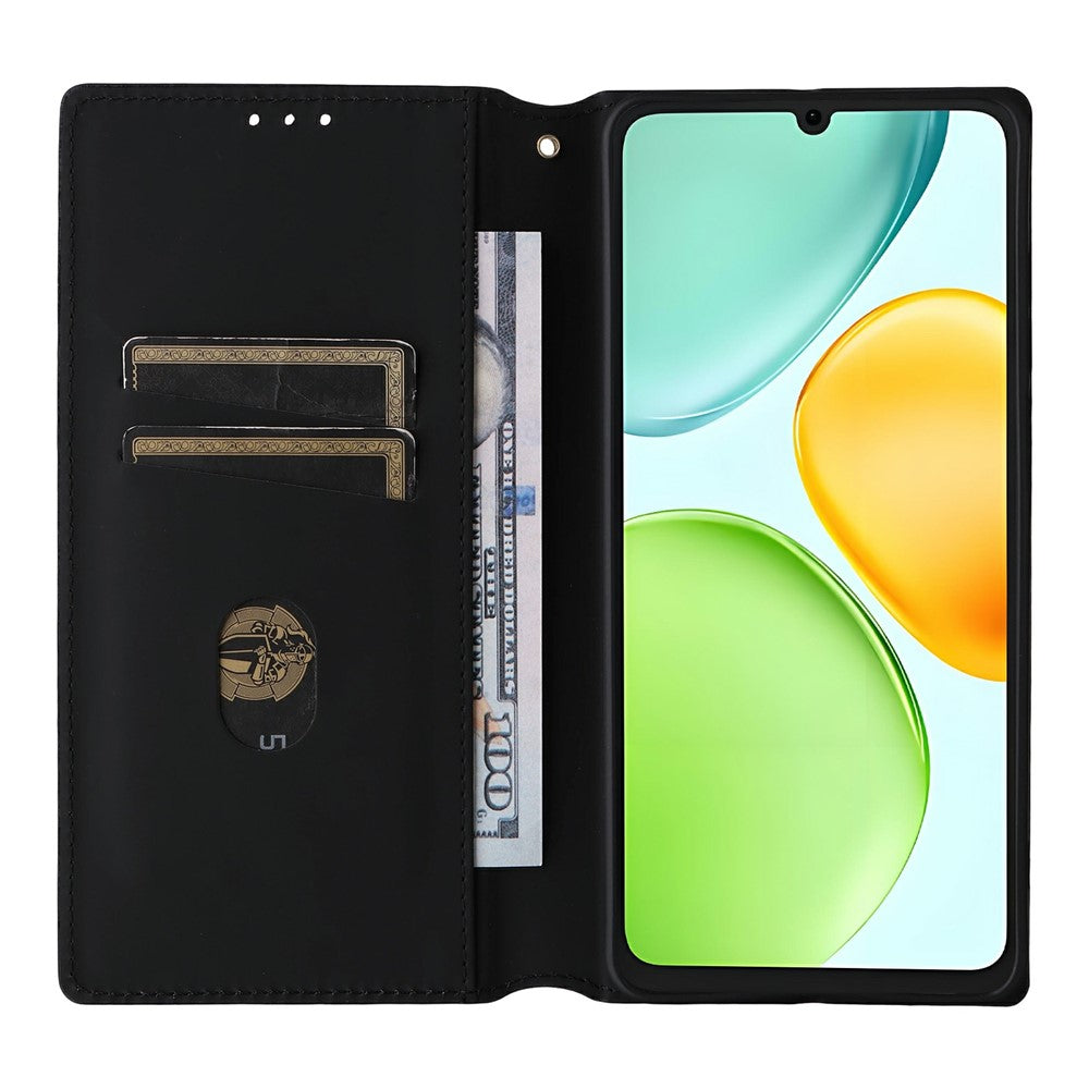 For Honor X6d 5G / Play 60A 5G Case Wallet Rhombus Imprinted PU Leather Phone Cover