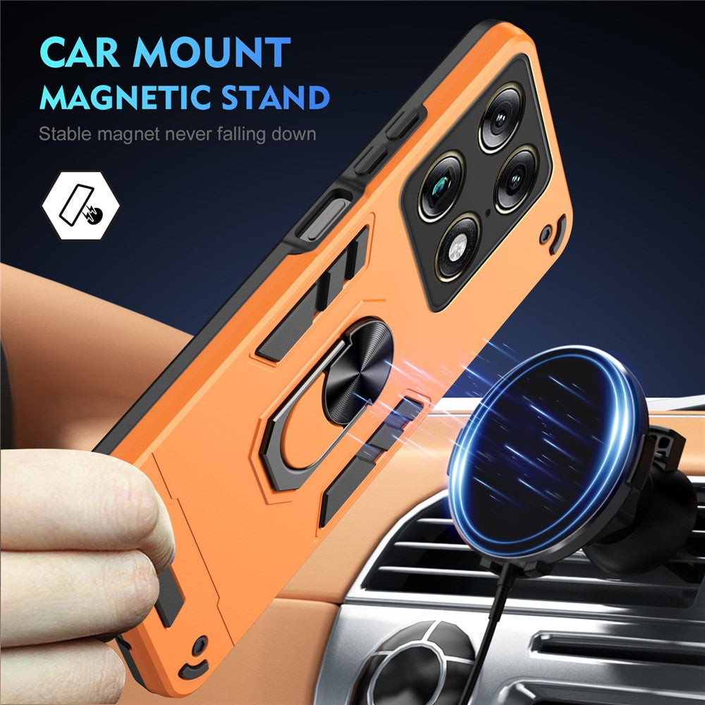 For Motorola Signature 5G Case PC + TPU Drop Defend Phone Cover with Ring Kickstand