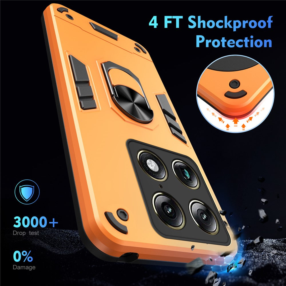 For Motorola Signature 5G Case PC + TPU Drop Defend Phone Cover with Ring Kickstand