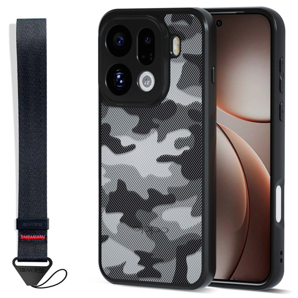 IBMRS for Oppo Find X9 Pro 5G Mobile Cover Soft TPU + Hard PC Case with Wrist Strap (Precision Cutouts)