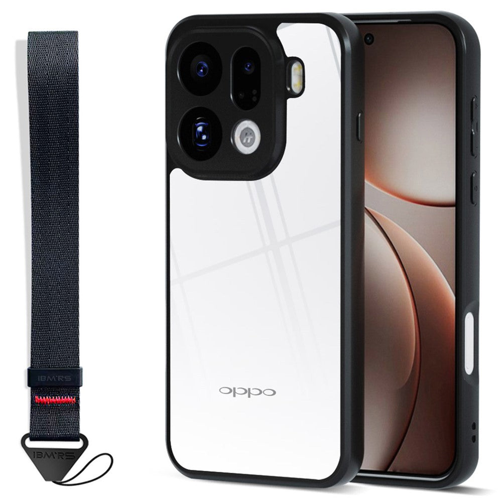 IBMRS for Oppo Find X9 Pro 5G Mobile Cover Soft TPU + Hard PC Case with Wrist Strap (Precision Cutouts)