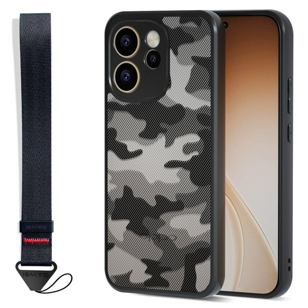 IBMRS Mobile Cover for Oppo Reno15 Pro Max 5G (Global)  /  Reno15 Pro 5G (China) Soft TPU + Hard PC Case with Wrist Strap (Precision Cutouts)