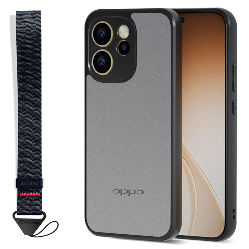 IBMRS Mobile Cover for Oppo Reno15 Pro Max 5G (Global)  /  Reno15 Pro 5G (China) Soft TPU + Hard PC Case with Wrist Strap (Precision Cutouts)