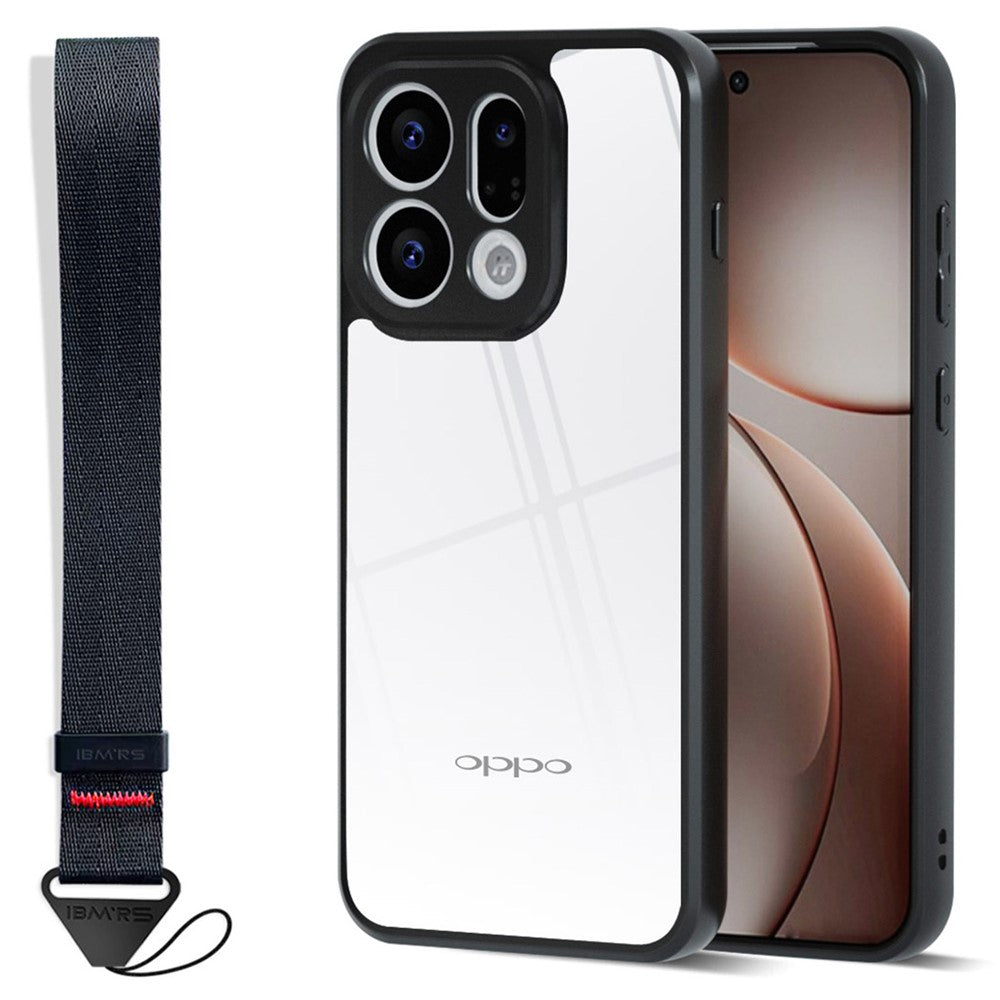 IBMRS for Oppo Find X9 5G Mobile Cover Soft TPU + Hard PC Case with Wrist Strap (Precision Cutouts)